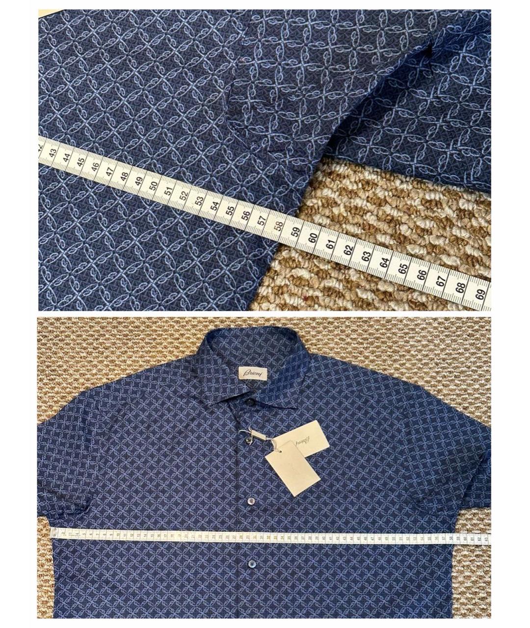 BRIONI Синяя хлопковая кэжуал рубашка, фото 8