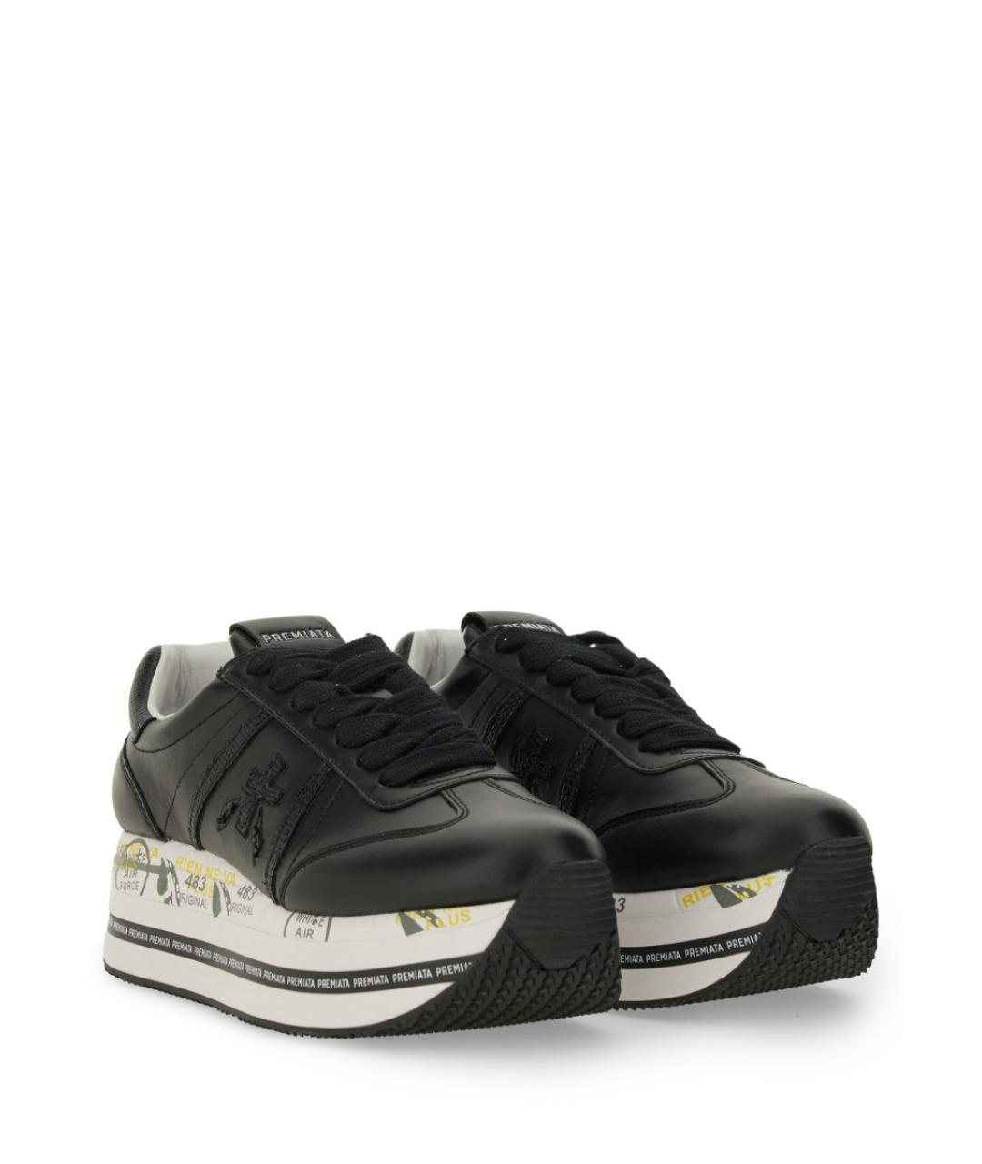 PREMIATA Черные кожаные кроссовки, фото 2
