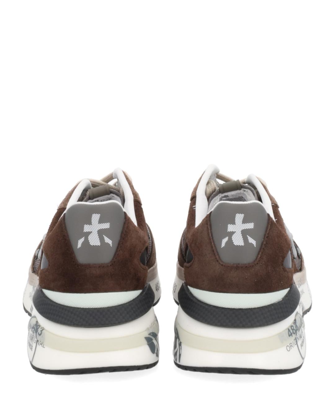 PREMIATA Коричневые текстильные низкие кроссовки / кеды, фото 4