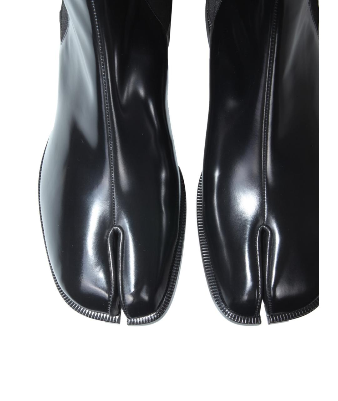 MAISON MARGIELA Черные кожаные высокие ботинки, фото 2