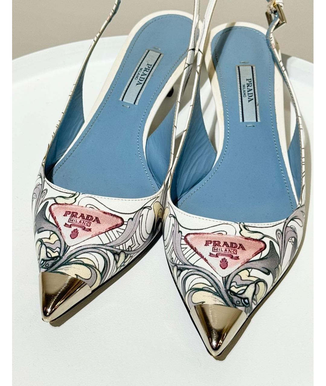 PRADA Мульти кожаные лодочки на низком каблуке, фото 7