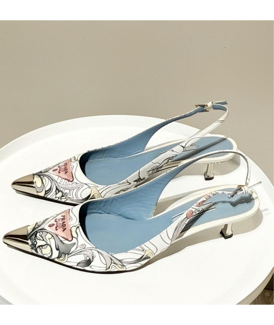 PRADA Мульти кожаные лодочки на низком каблуке, фото 8