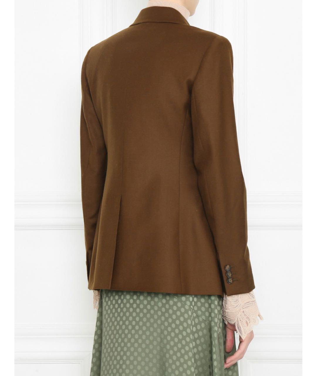 MAX MARA Коричневый шерстяной жакет/пиджак, фото 3