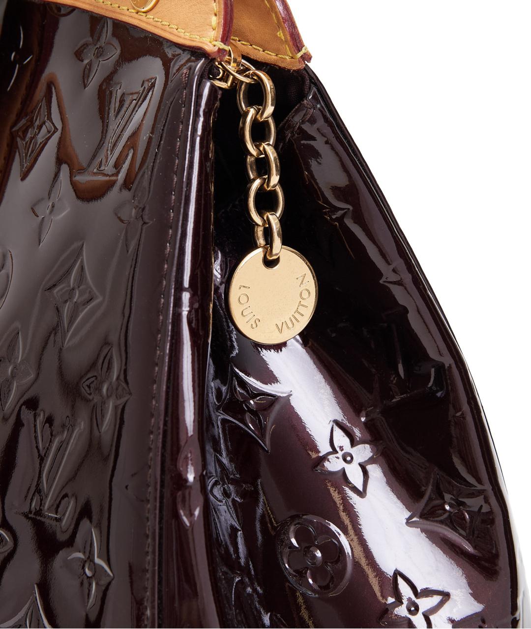 LOUIS VUITTON Коричневая сумка с короткими ручками из лакированной кожи, фото 5