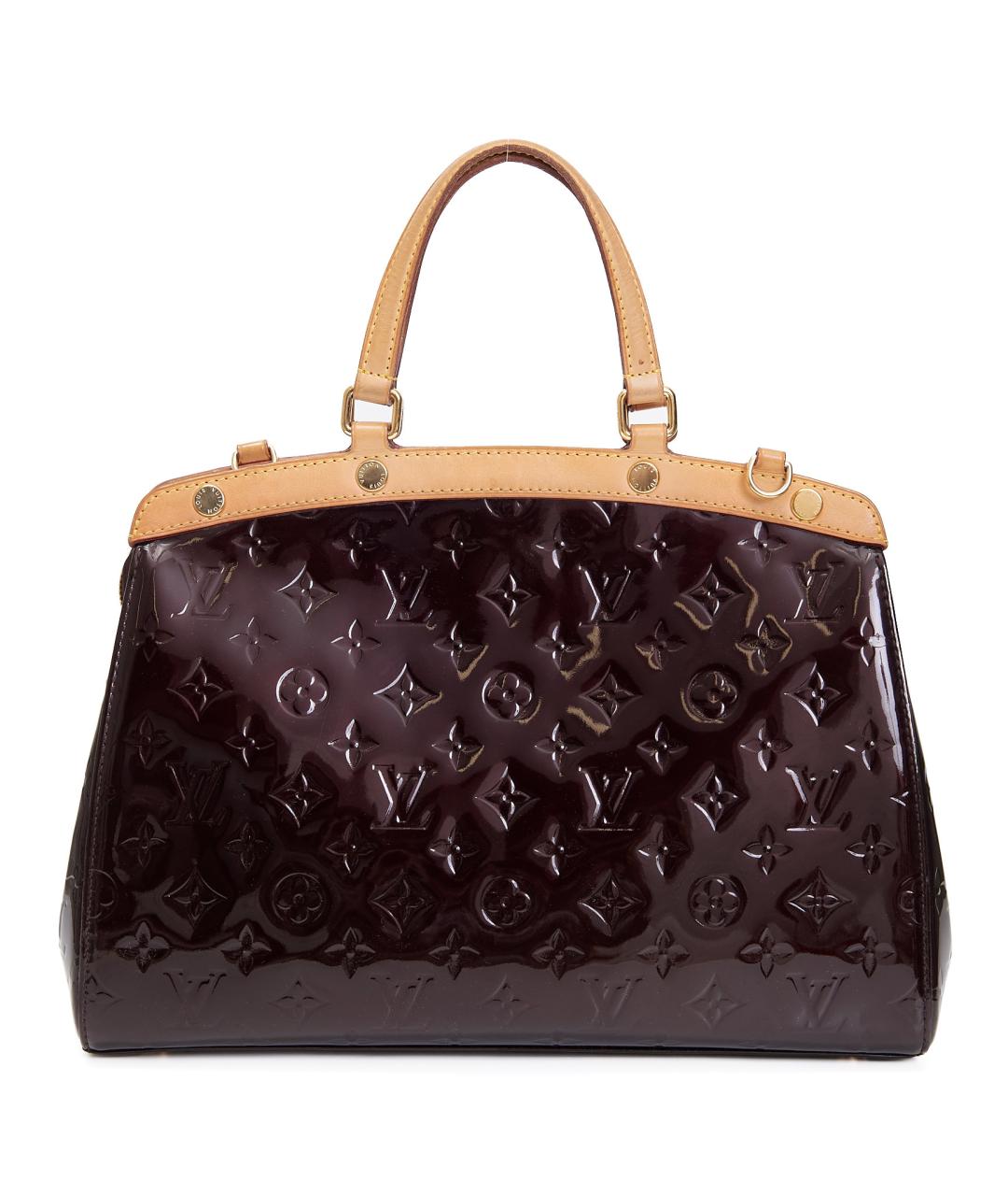 LOUIS VUITTON Коричневая сумка с короткими ручками из лакированной кожи, фото 3