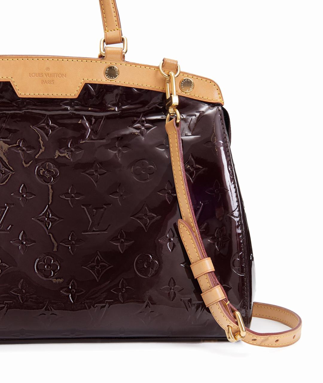 LOUIS VUITTON Коричневая сумка с короткими ручками из лакированной кожи, фото 6