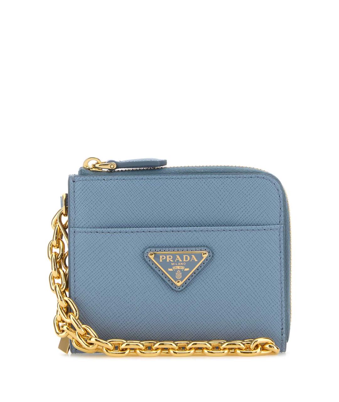 PRADA Голубой кожаный кошелек, фото 1