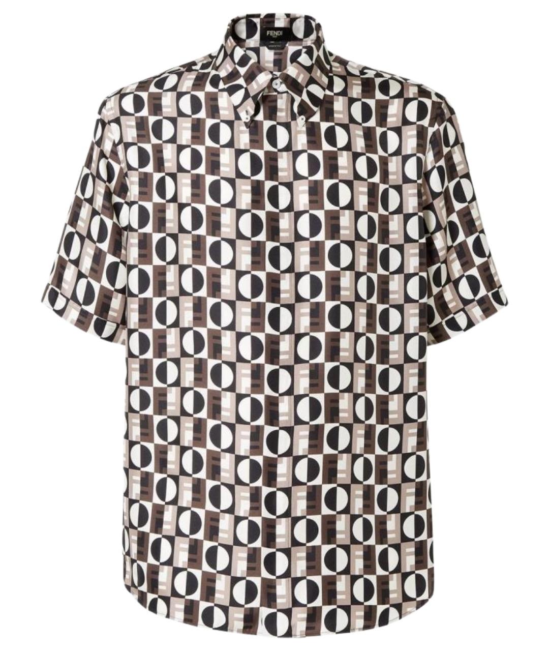 FENDI Мульти шелковая кэжуал рубашка, фото 1