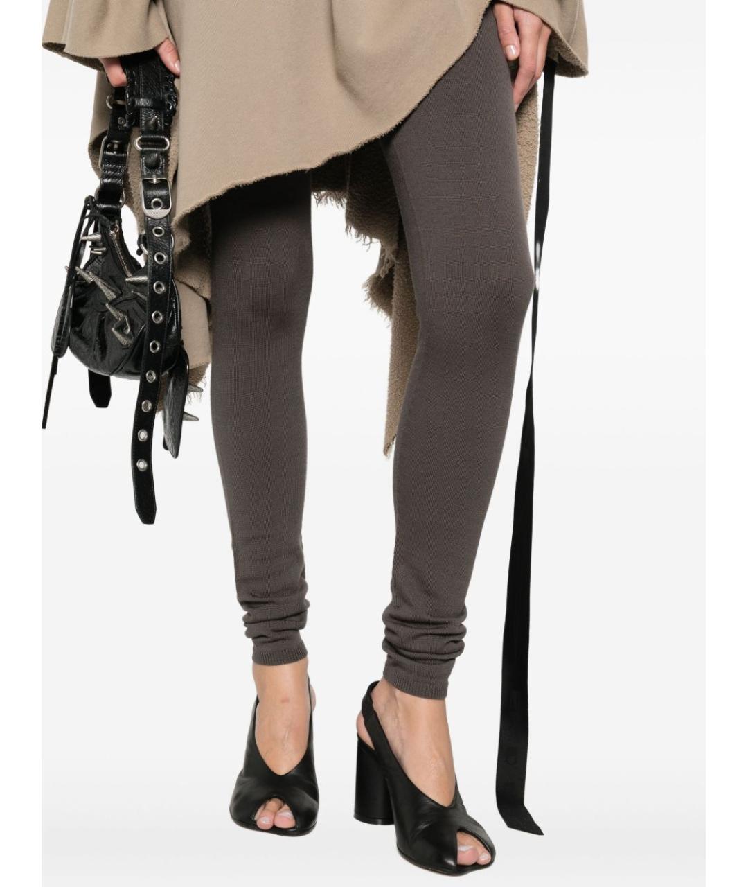 RICK OWENS Серые леггинсы и велосипедки, фото 4