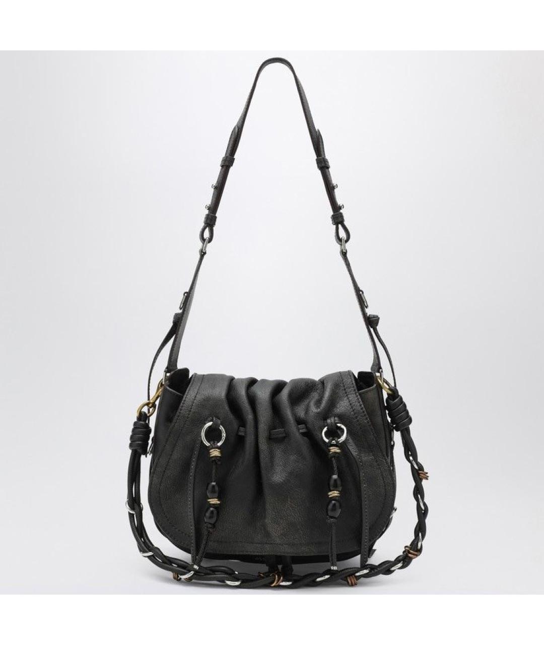 ISABEL MARANT Черная кожаная сумка через плечо, фото 3