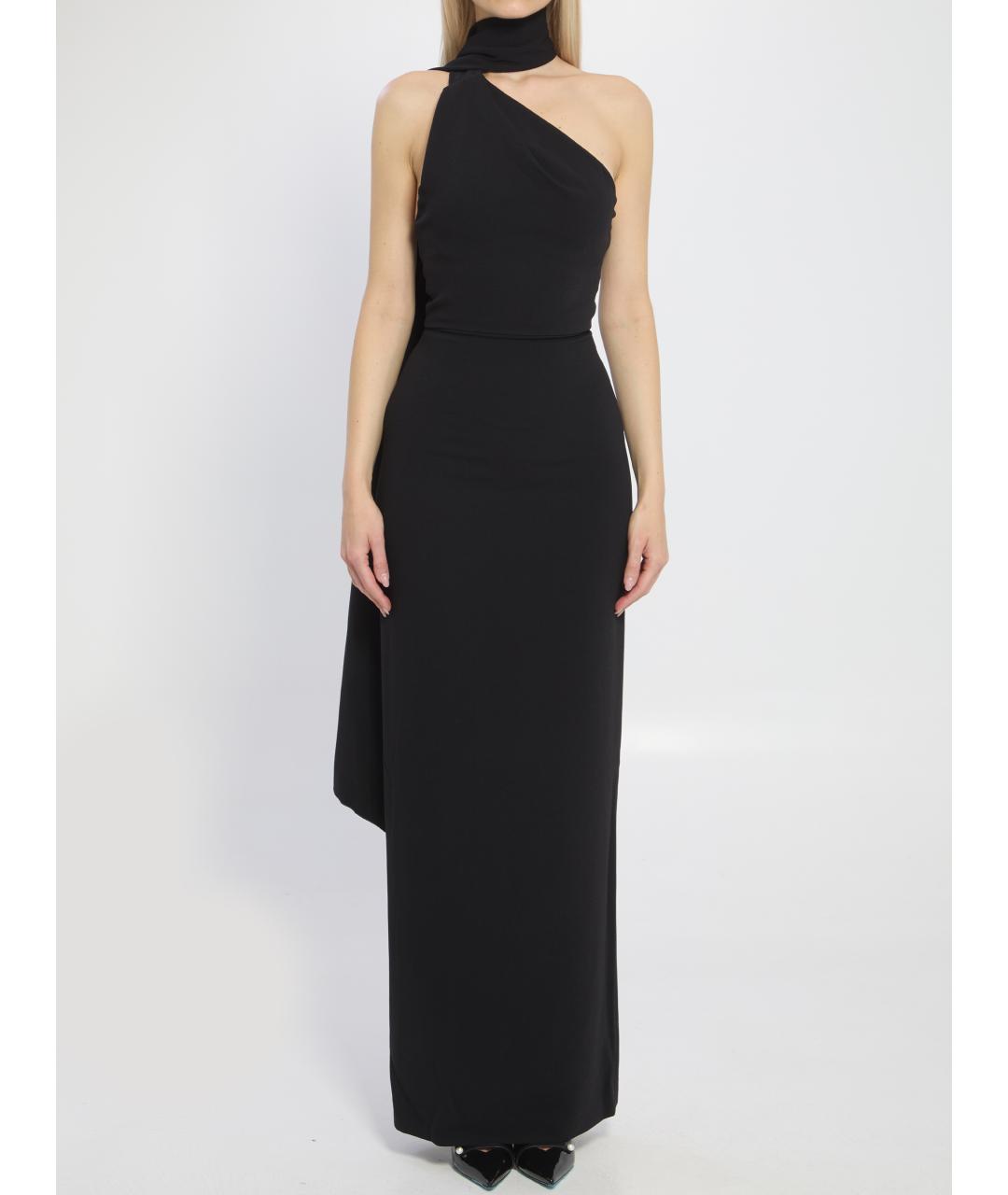 SOLACE LONDON Черное полиэстеровое вечернее платье, фото 6