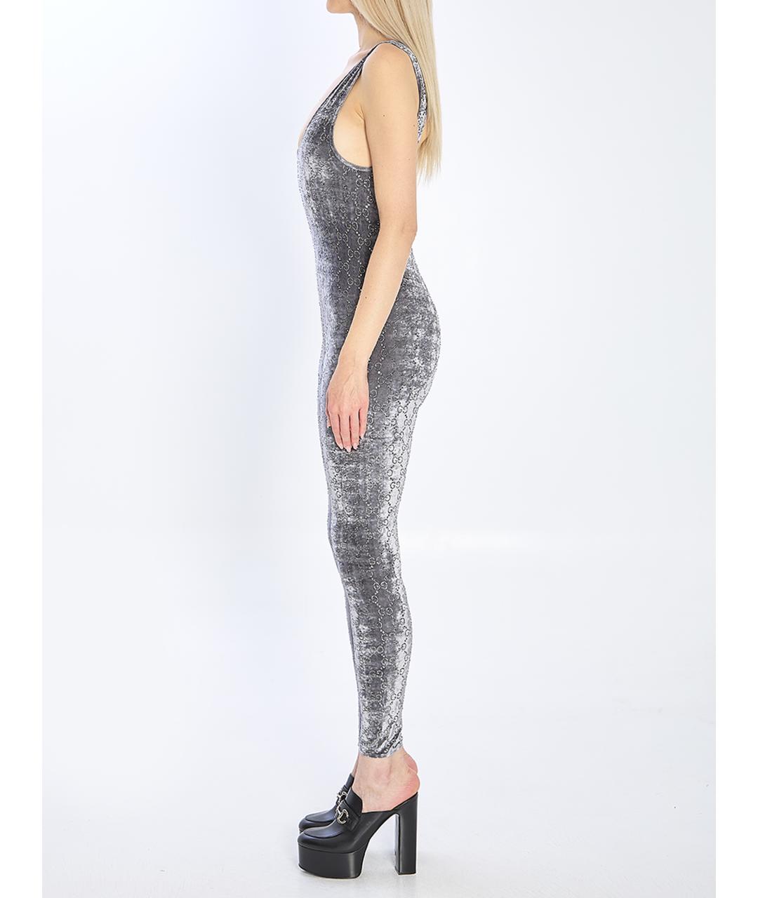 GUCCI Серый вискозный комбинезон, фото 4