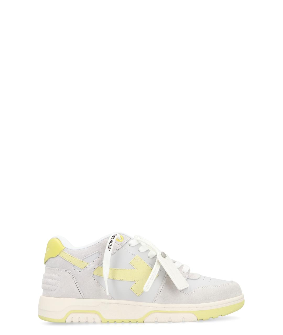 OFF-WHITE Серые кожаные низкие кроссовки / кеды, фото 1