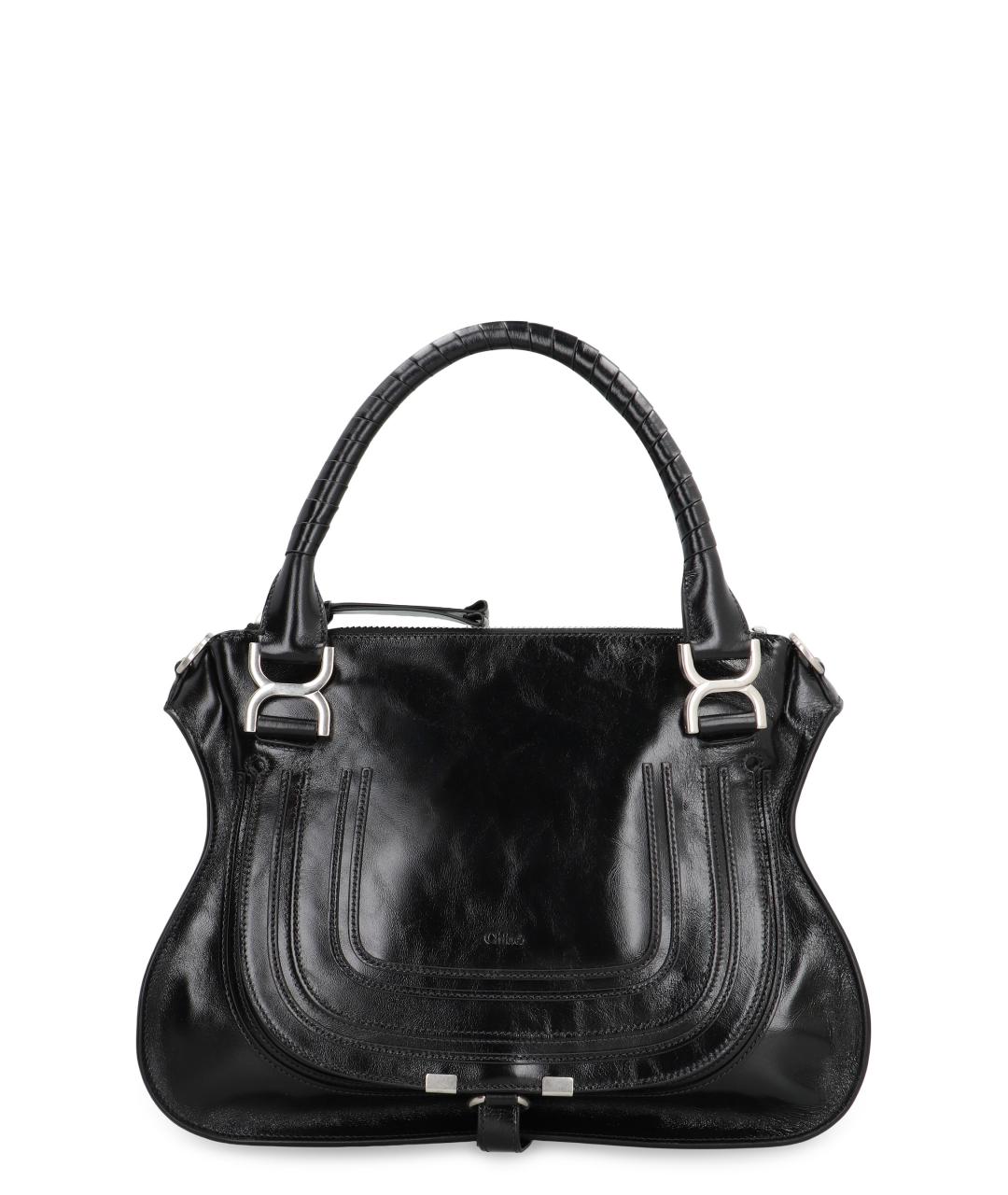 CHLOE Черная кожаная сумка с короткими ручками, фото 1