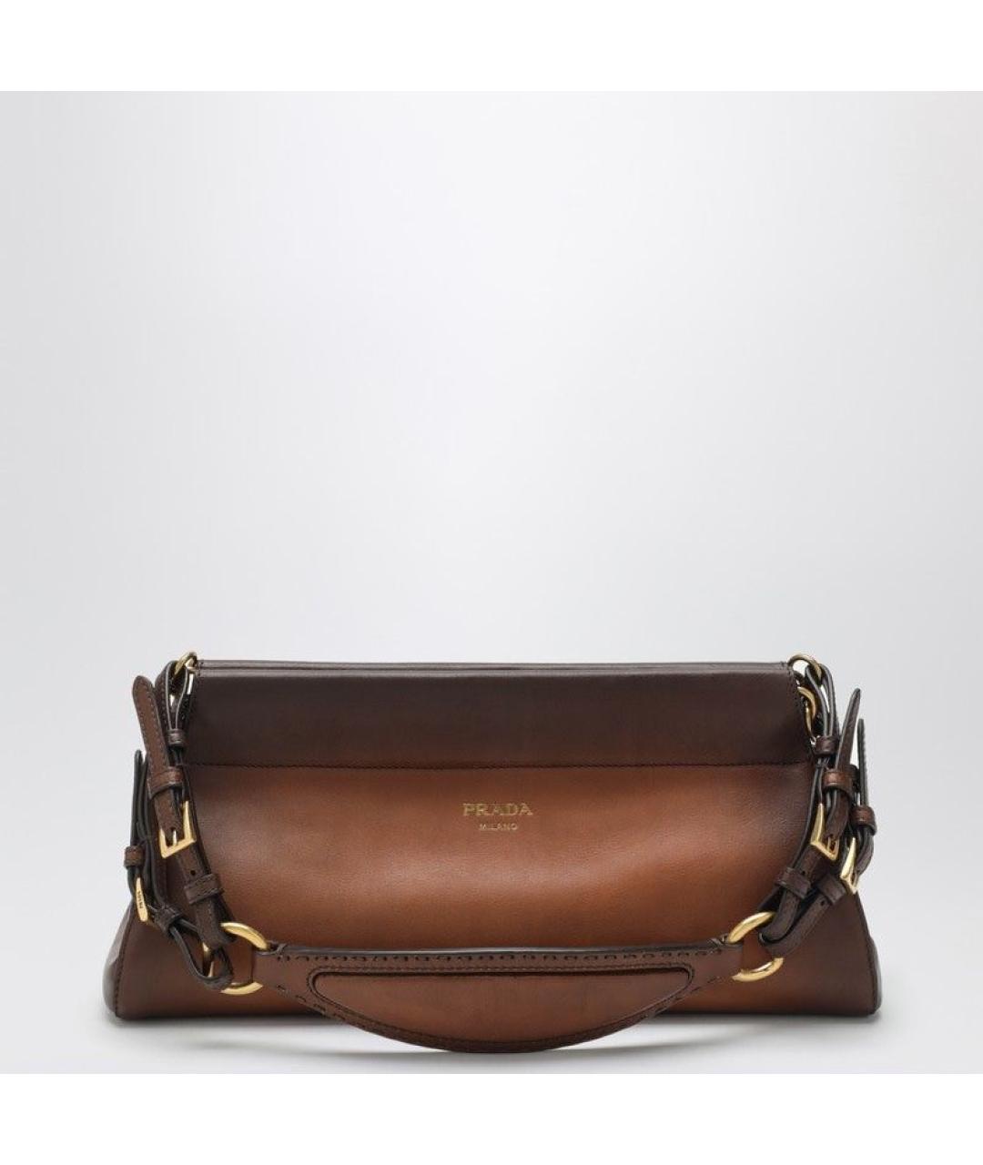 PRADA Коричневая кожаная сумка через плечо, фото 3