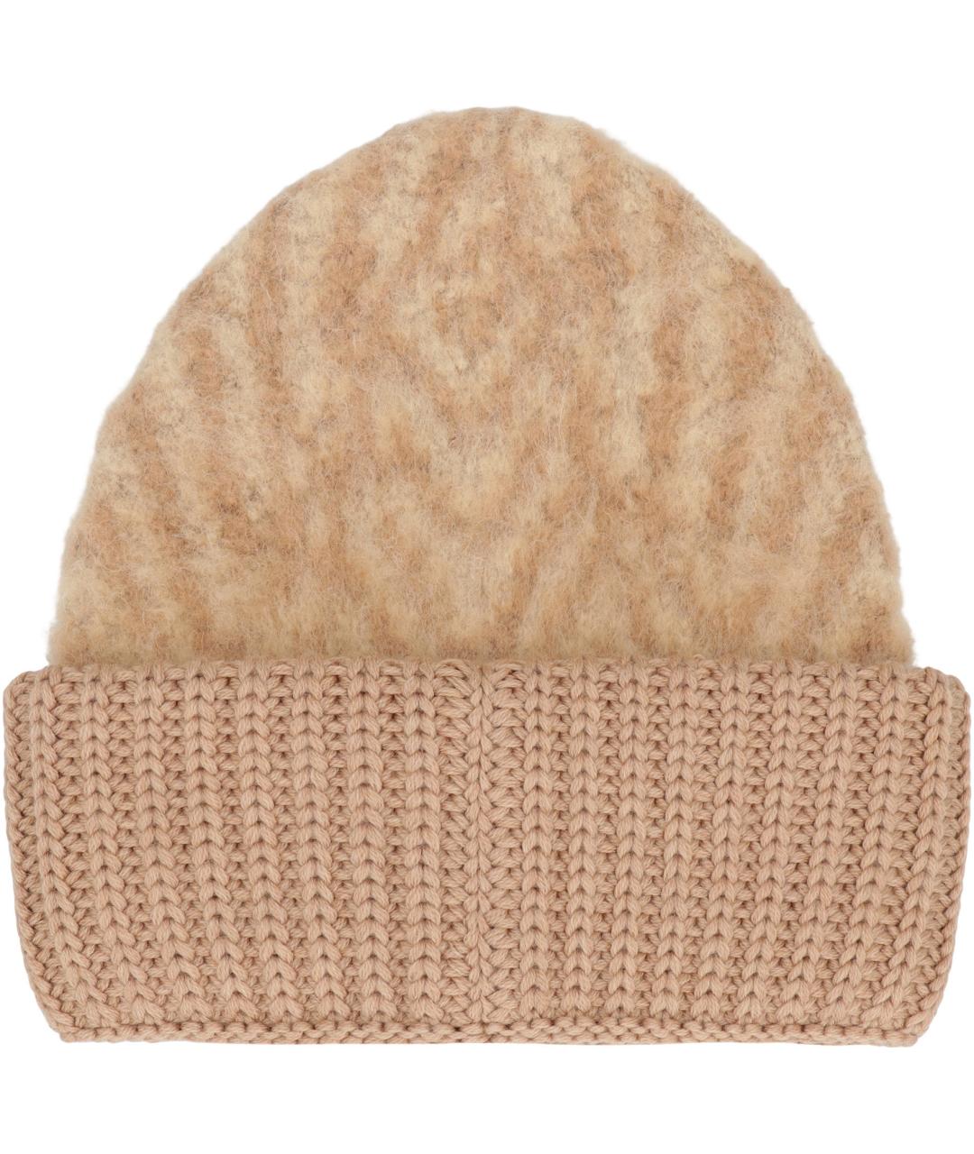 FENDI Бежевая шерстяная шапка, фото 3