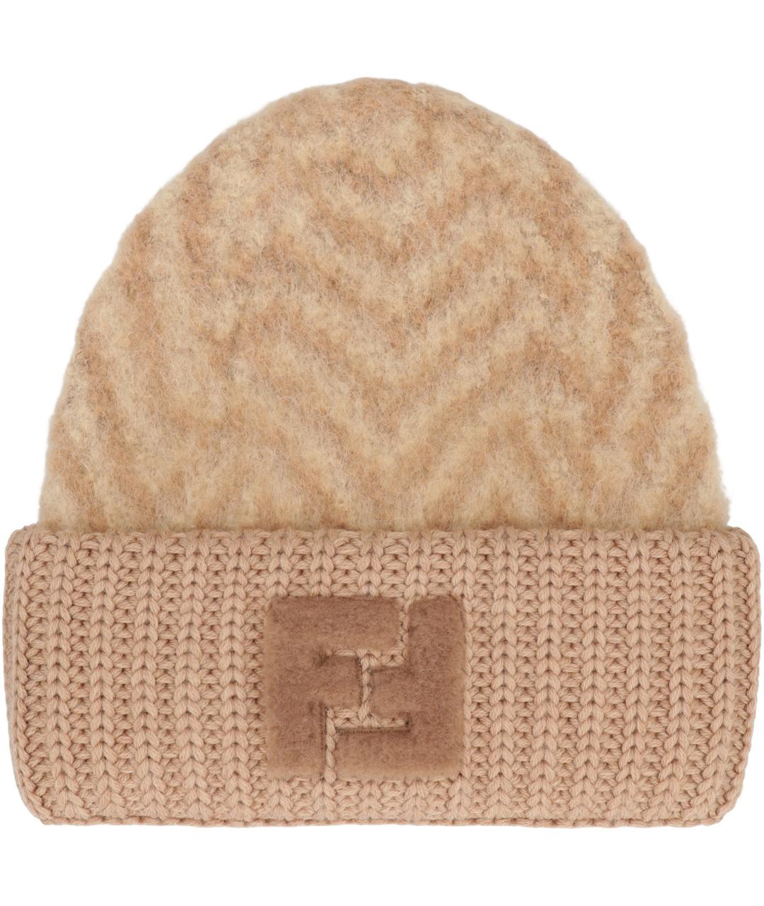 FENDI Бежевая шерстяная шапка, фото 2