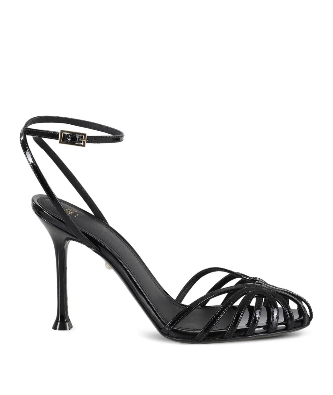 ALEVI Черные кожаные босоножки, фото 1