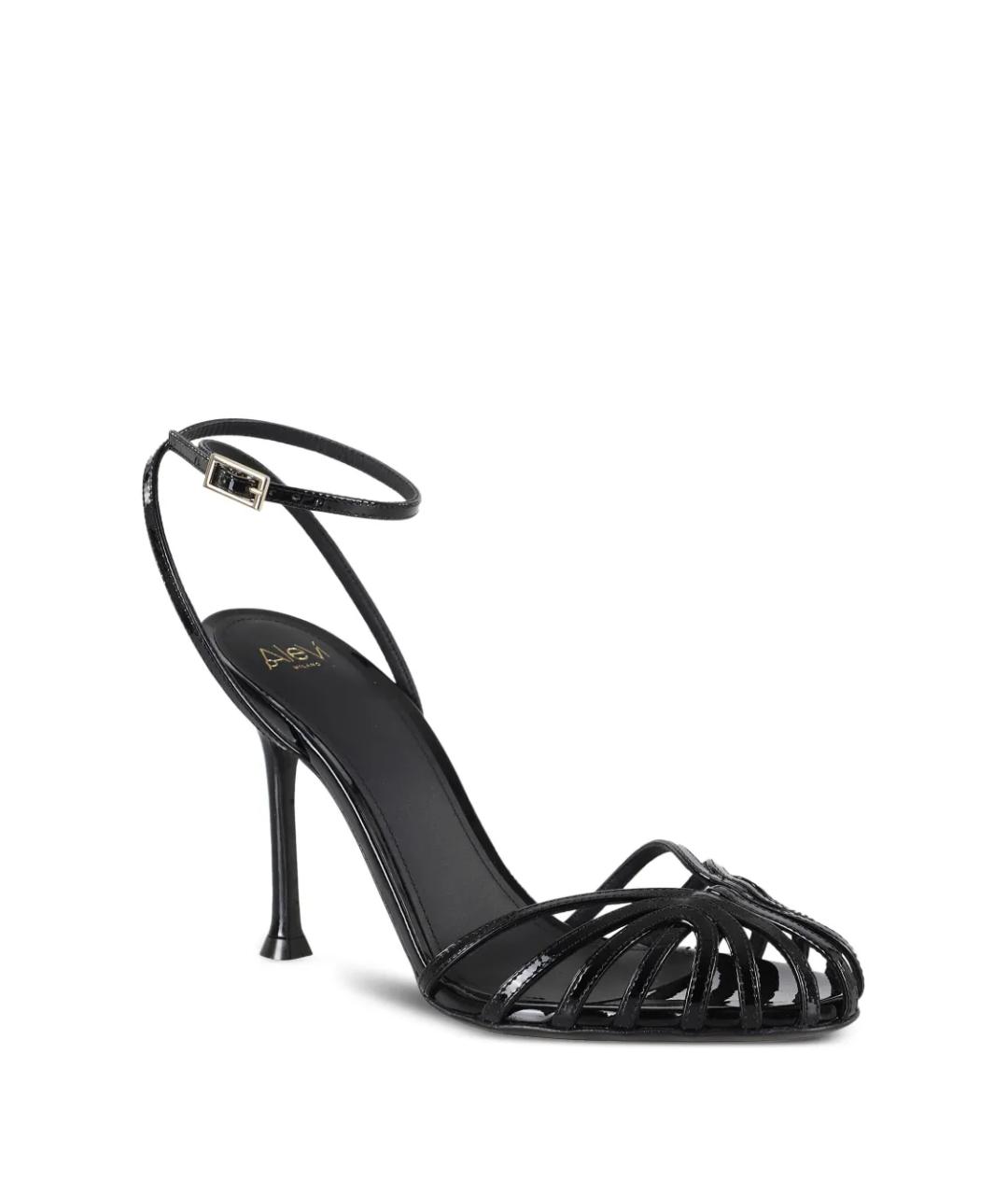 ALEVI Черные кожаные босоножки, фото 2