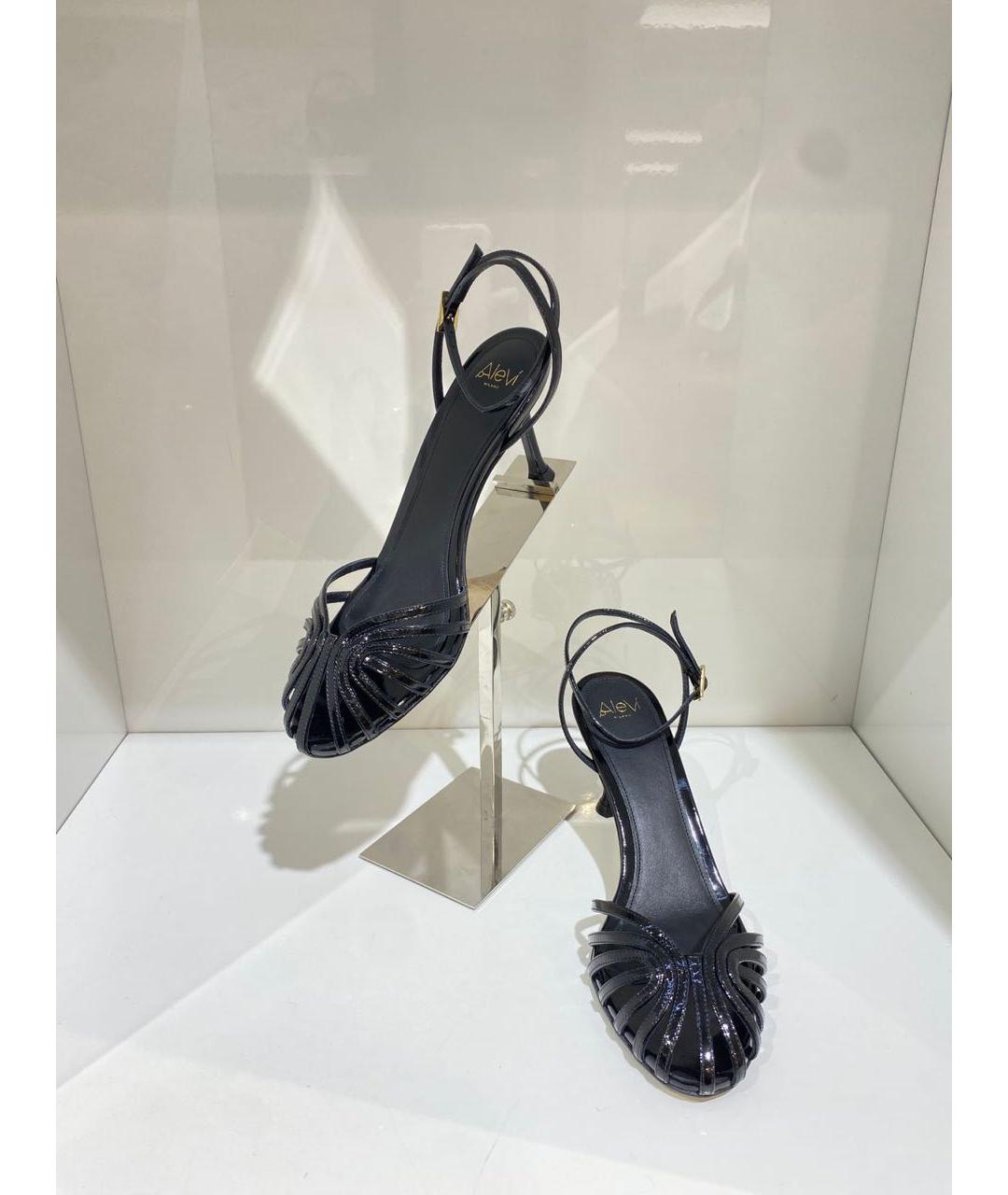 ALEVI Черные кожаные босоножки, фото 4