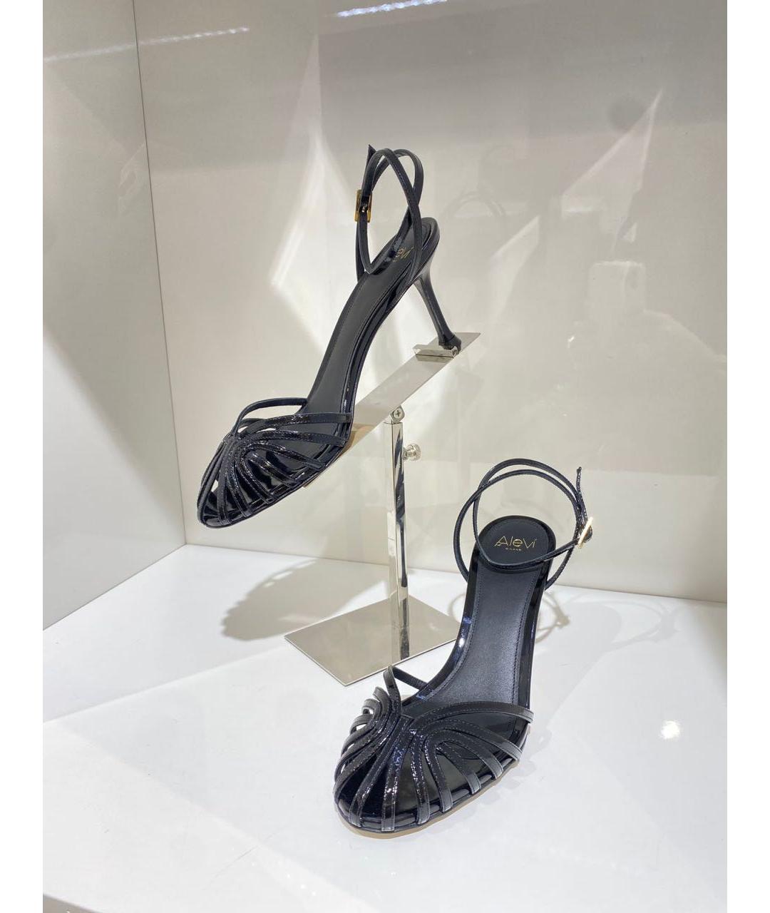 ALEVI Черные кожаные босоножки, фото 3