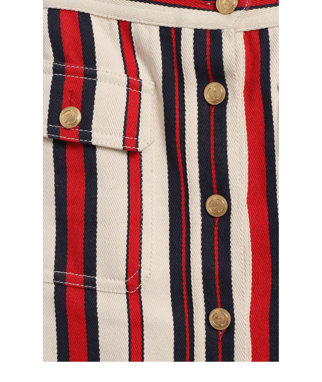 GUCCI Белая хлопковая юбка миди, фото 6