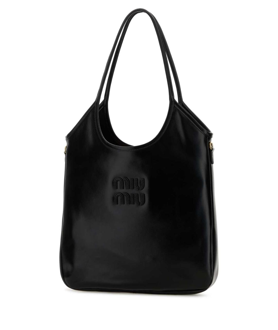 MIU MIU Черная кожаная сумка тоут, фото 2