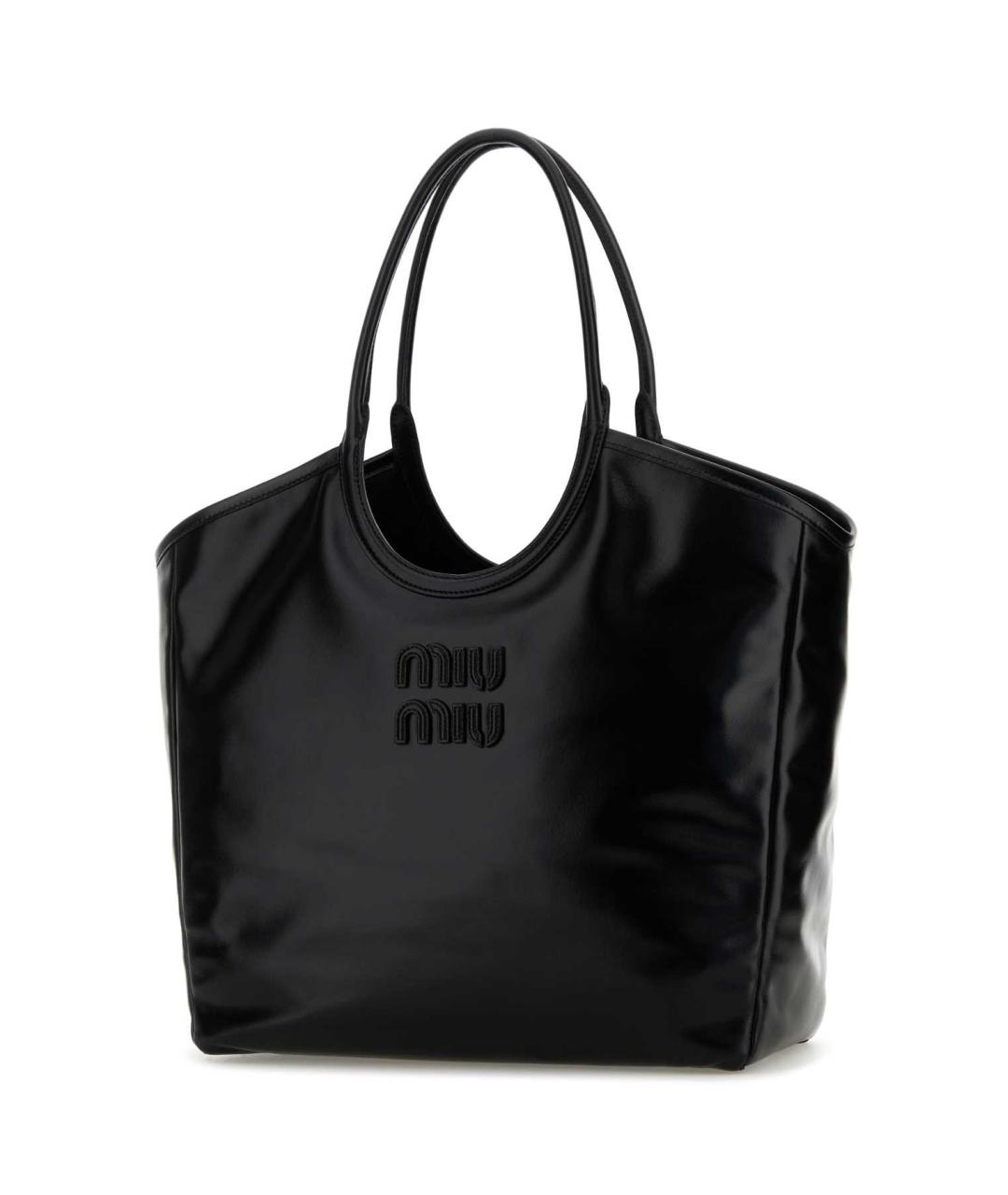 MIU MIU Черная кожаная сумка тоут, фото 2