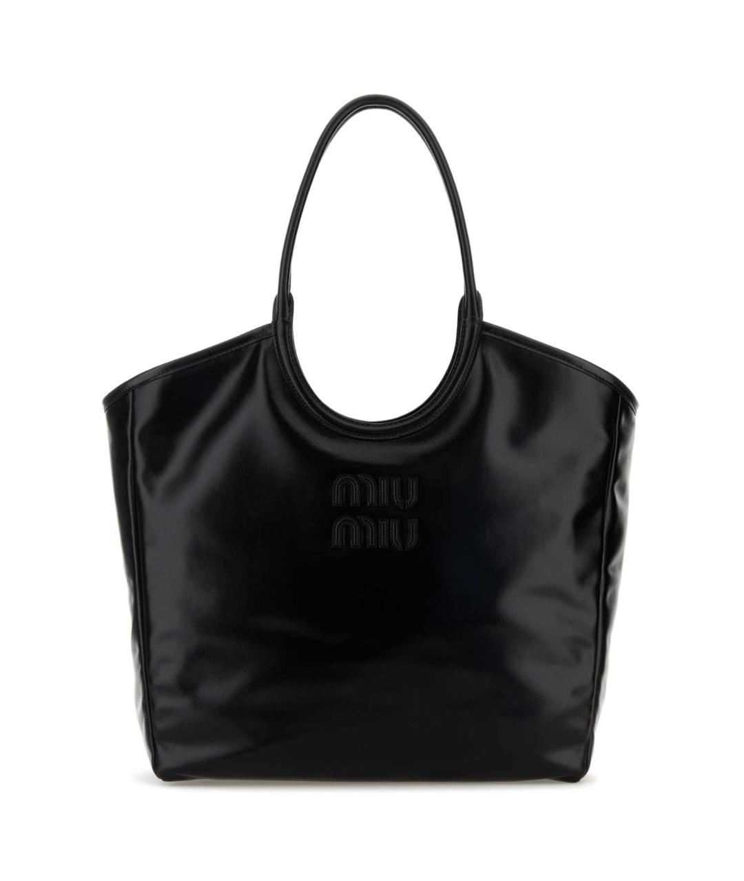 MIU MIU Черная кожаная сумка тоут, фото 1