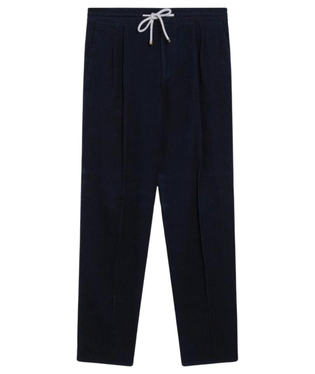BRUNELLO CUCINELLI Синие полиэстеровые повседневные брюки, фото 1