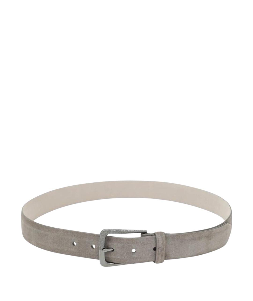 BRUNELLO CUCINELLI Серый кожаный ремень, фото 1