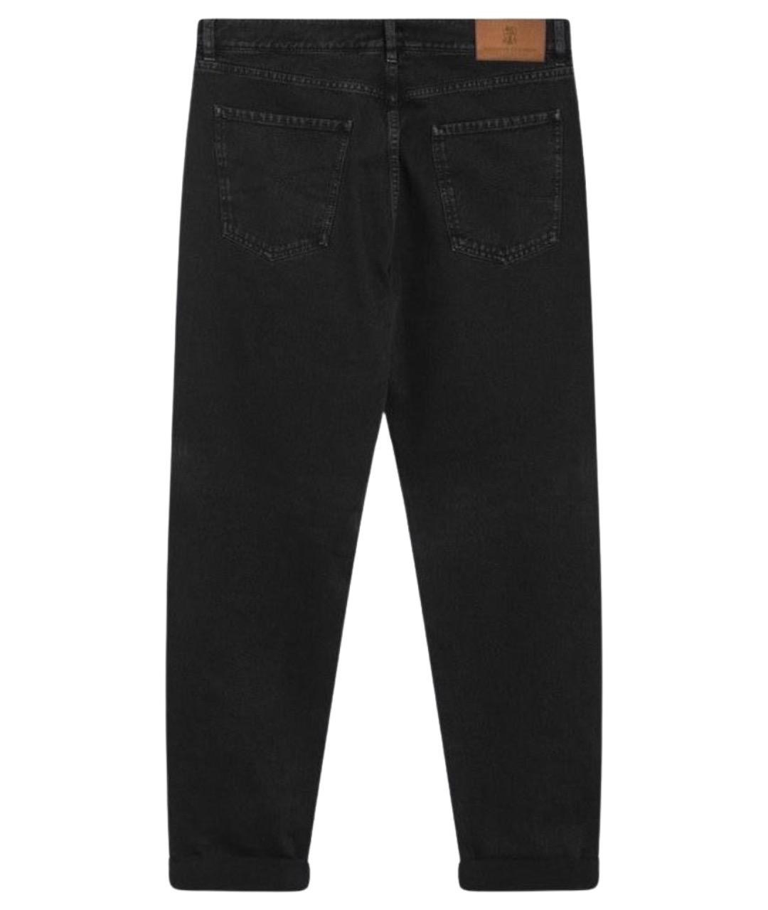 BRUNELLO CUCINELLI Черные хлопковые прямые джинсы, фото 2