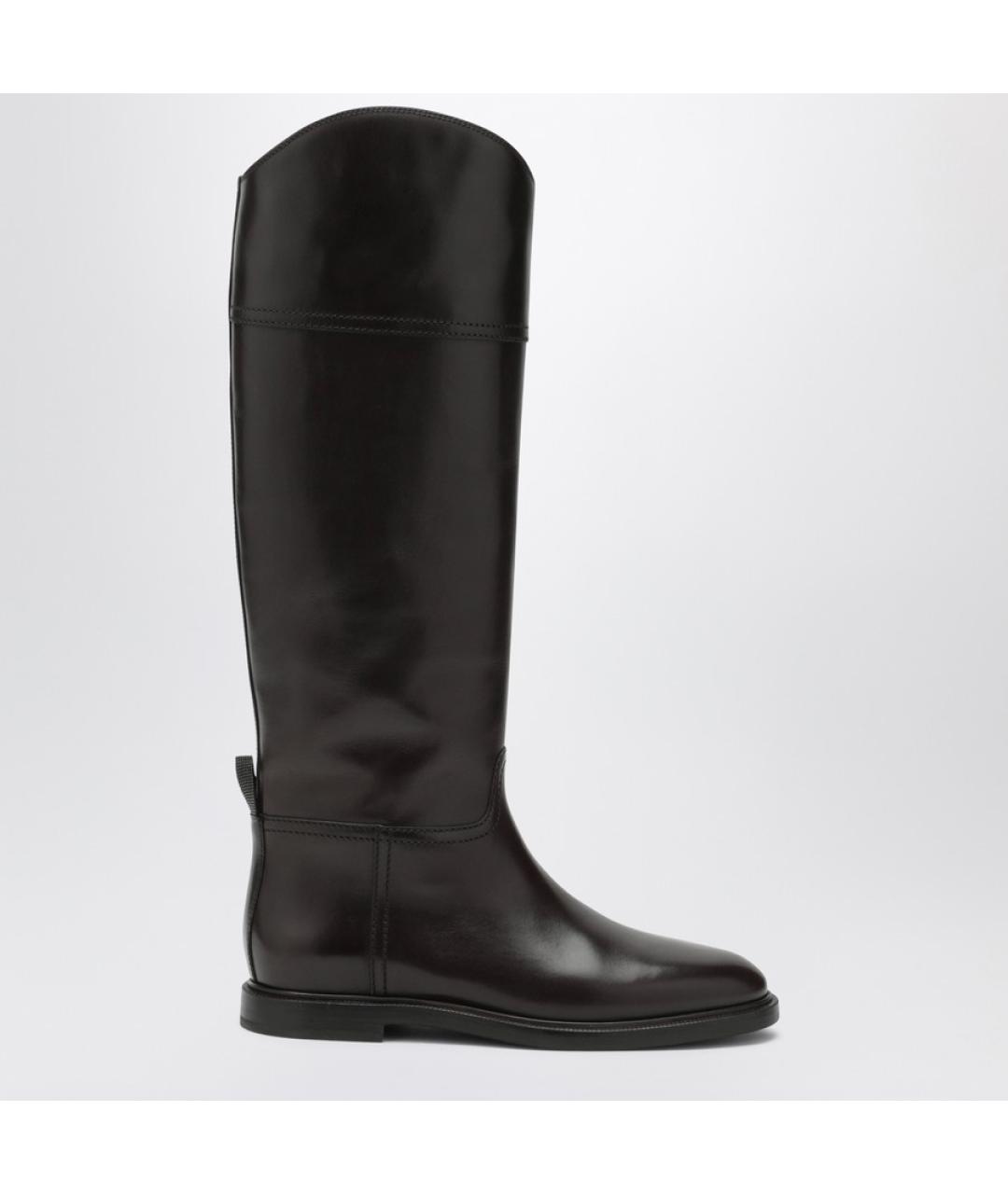 BRUNELLO CUCINELLI Коричневые кожаные сапоги, фото 4