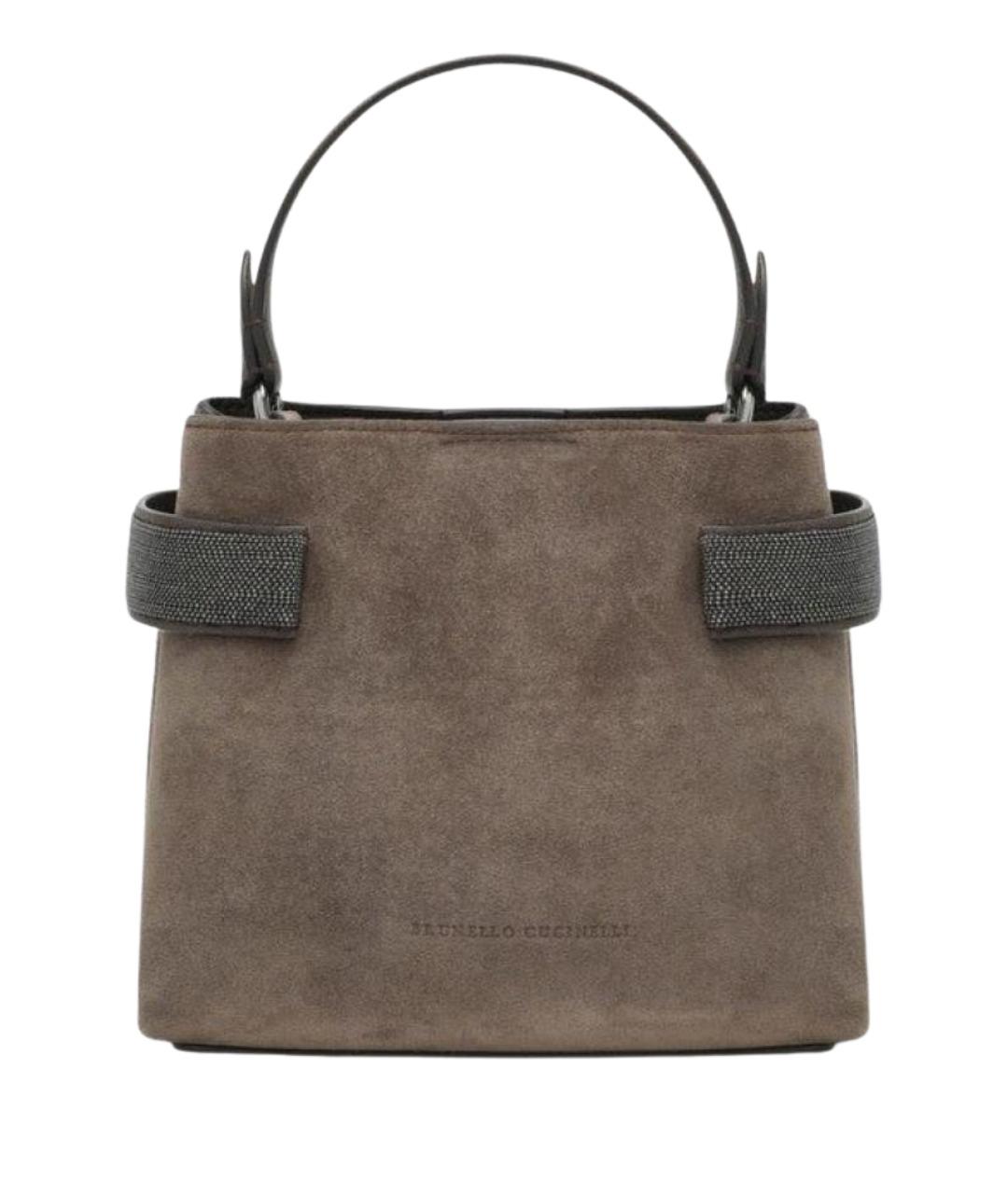 BRUNELLO CUCINELLI Коричневая замшевая сумка тоут, фото 1