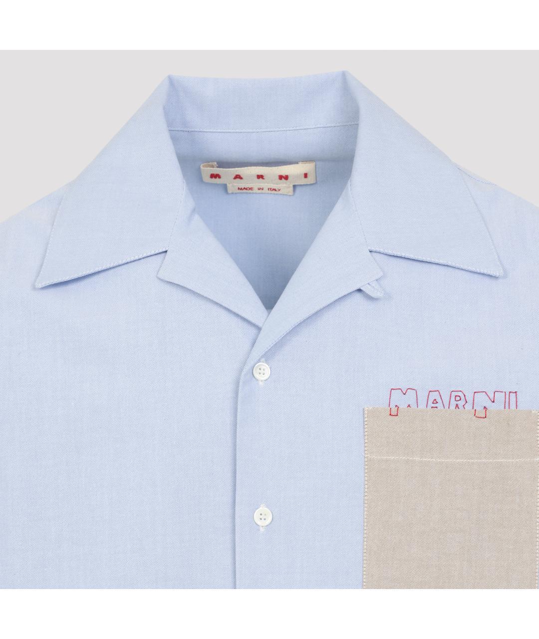 MARNI Голубая хлопковая кэжуал рубашка, фото 4