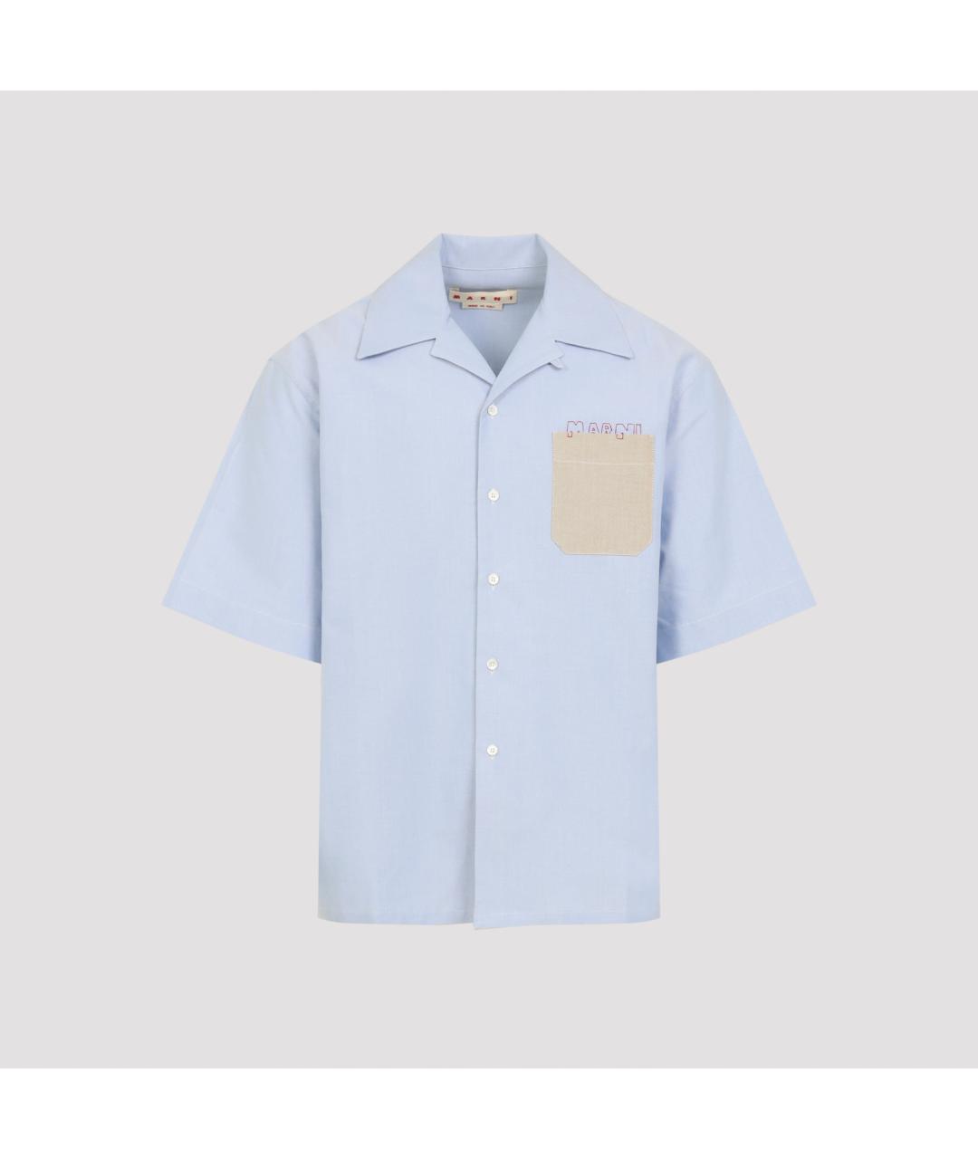 MARNI Голубая хлопковая кэжуал рубашка, фото 2