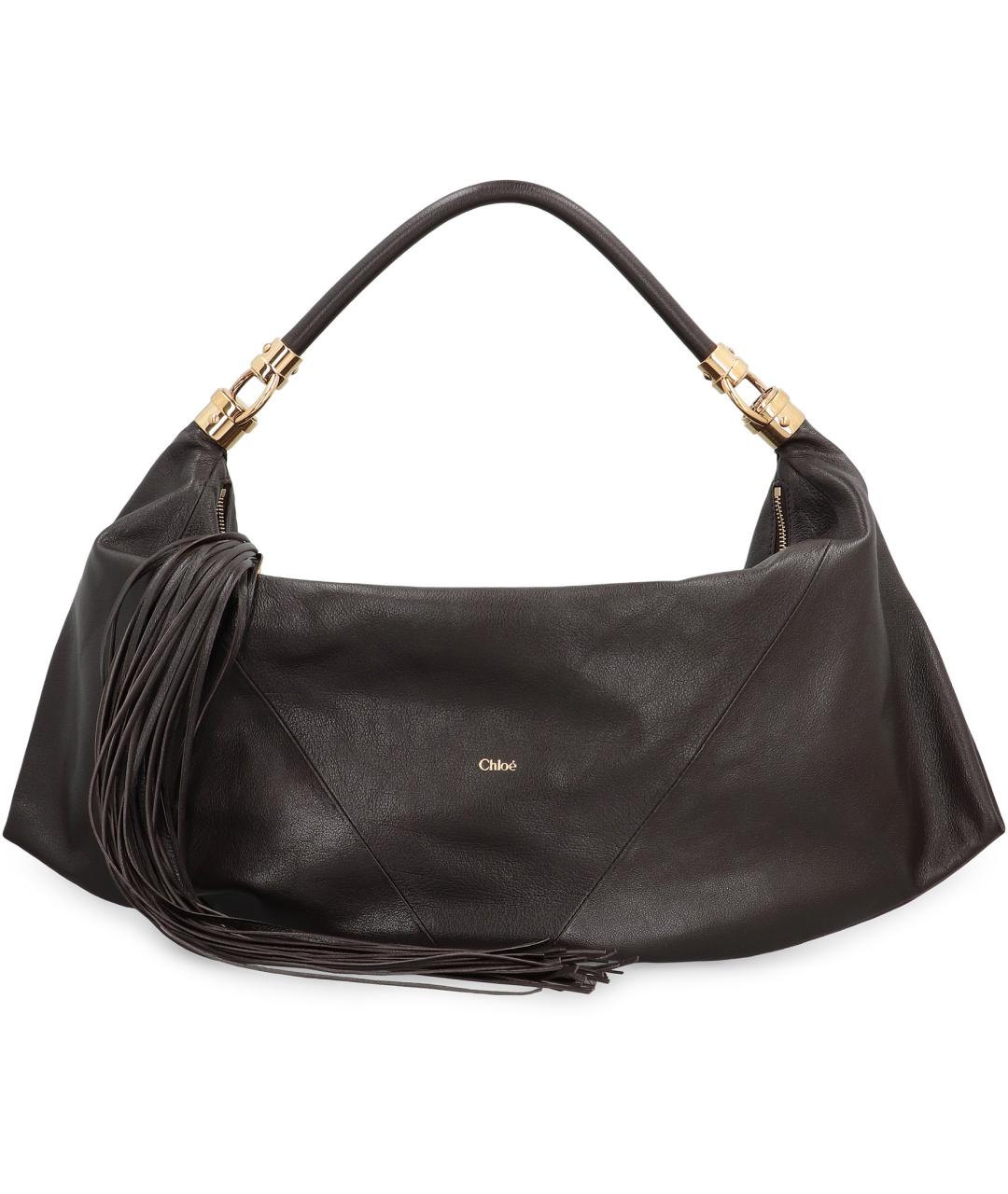 CHLOE Коричневая кожаная сумка через плечо, фото 2