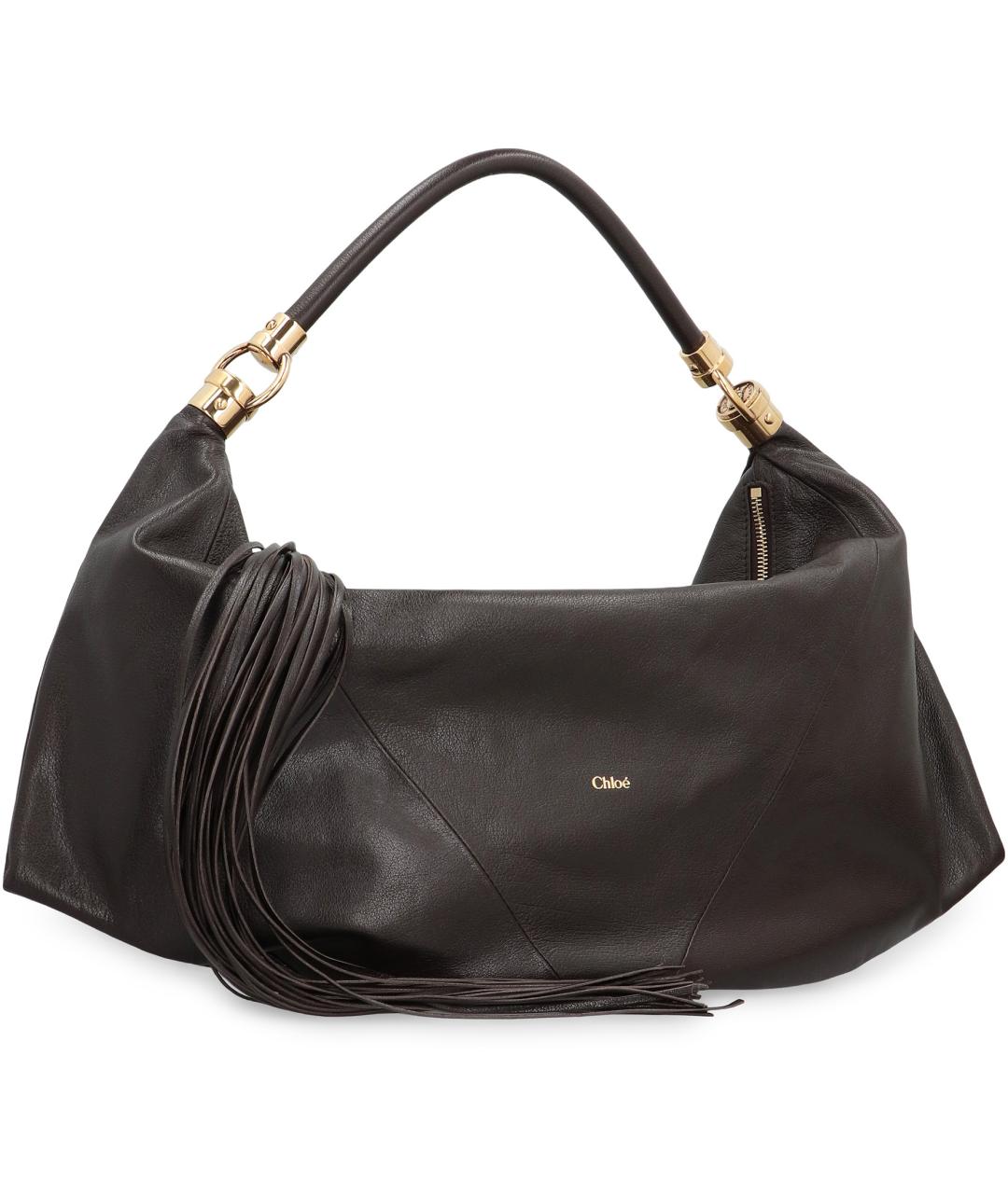 CHLOE Коричневая кожаная сумка через плечо, фото 3