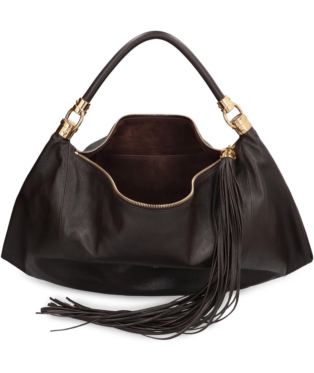 CHLOE Коричневая кожаная сумка через плечо, фото 5