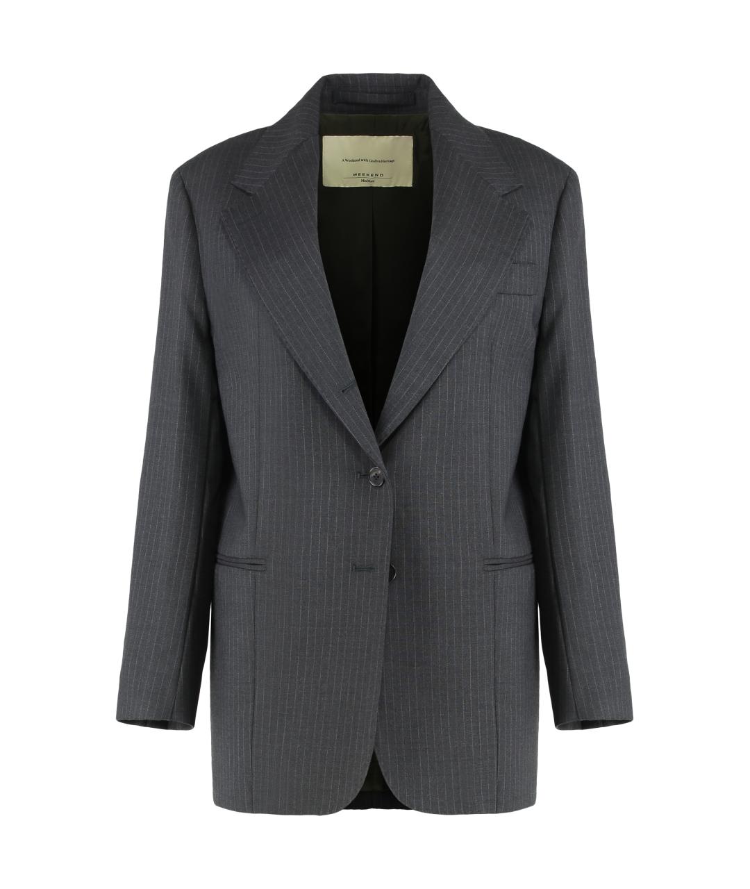 WEEKEND MAX MARA Серый шерстяной жакет/пиджак, фото 1