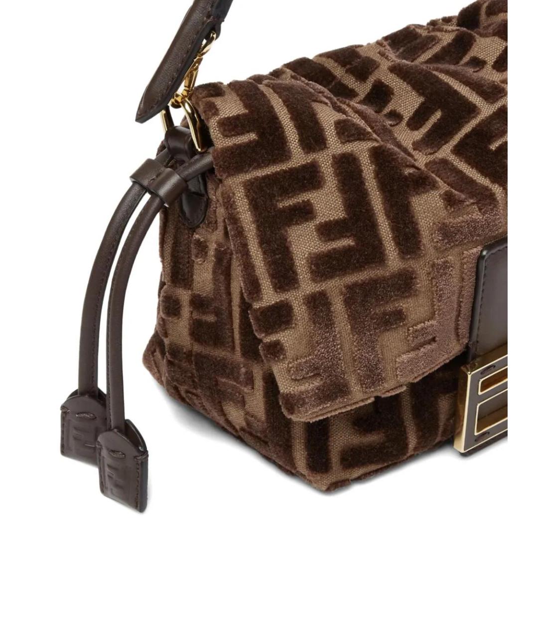 FENDI Коричневая тканевая сумка через плечо, фото 4