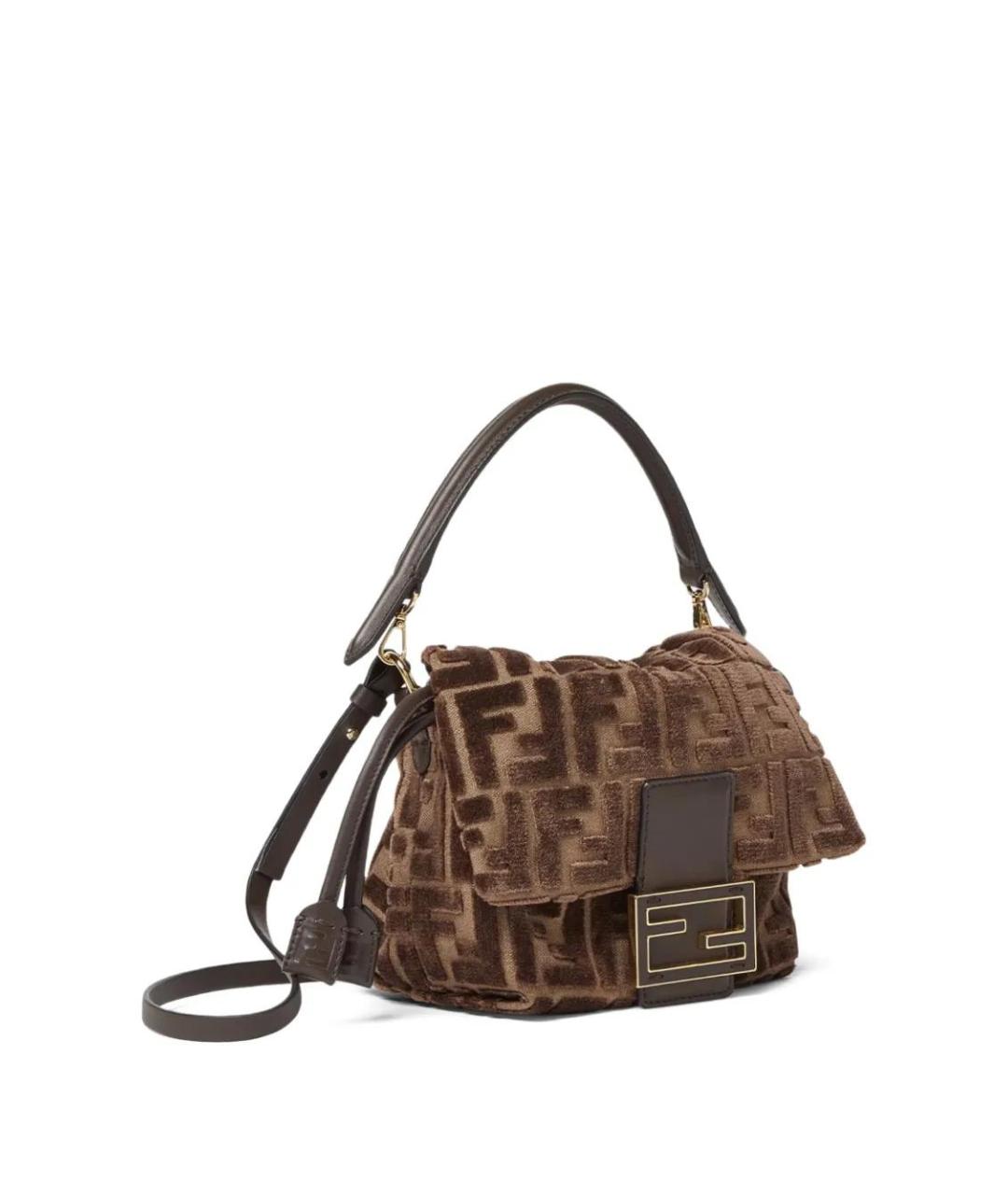 FENDI Коричневая тканевая сумка через плечо, фото 3