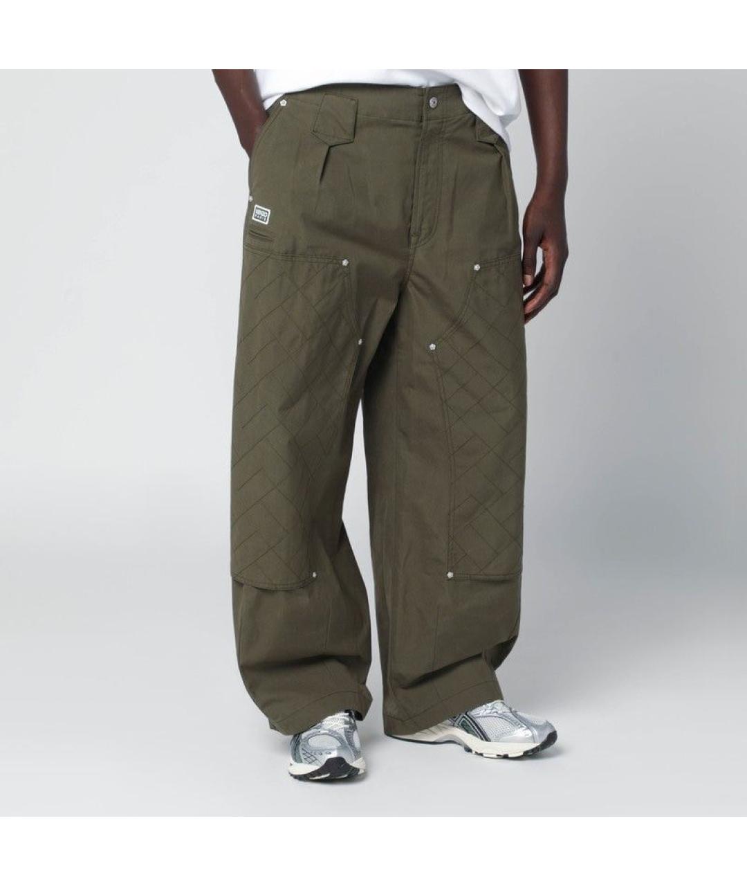 KENZO Хаки хлопковые повседневные брюки, фото 1