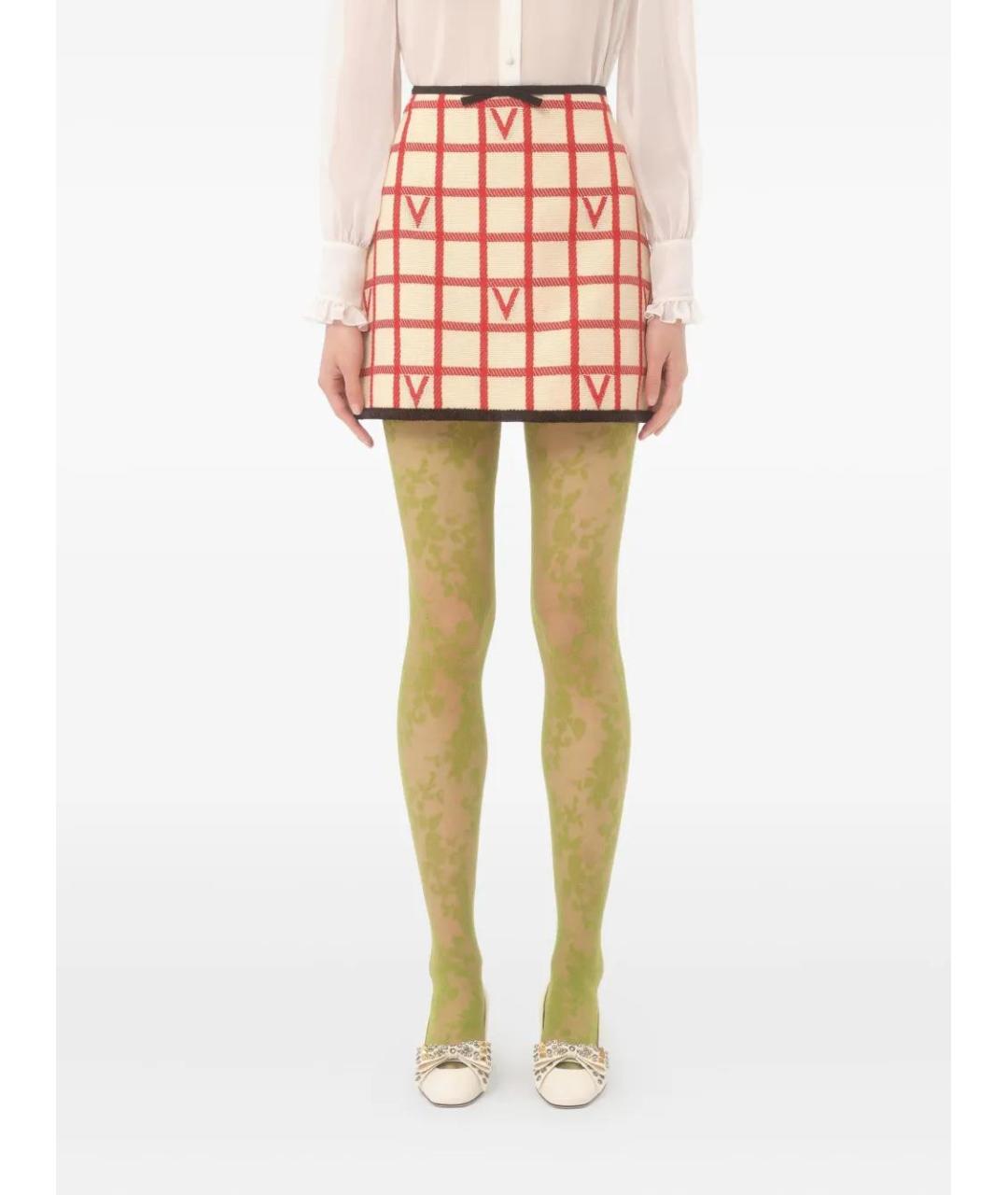 VALENTINO Мульти полиэстеровая юбка мини, фото 3