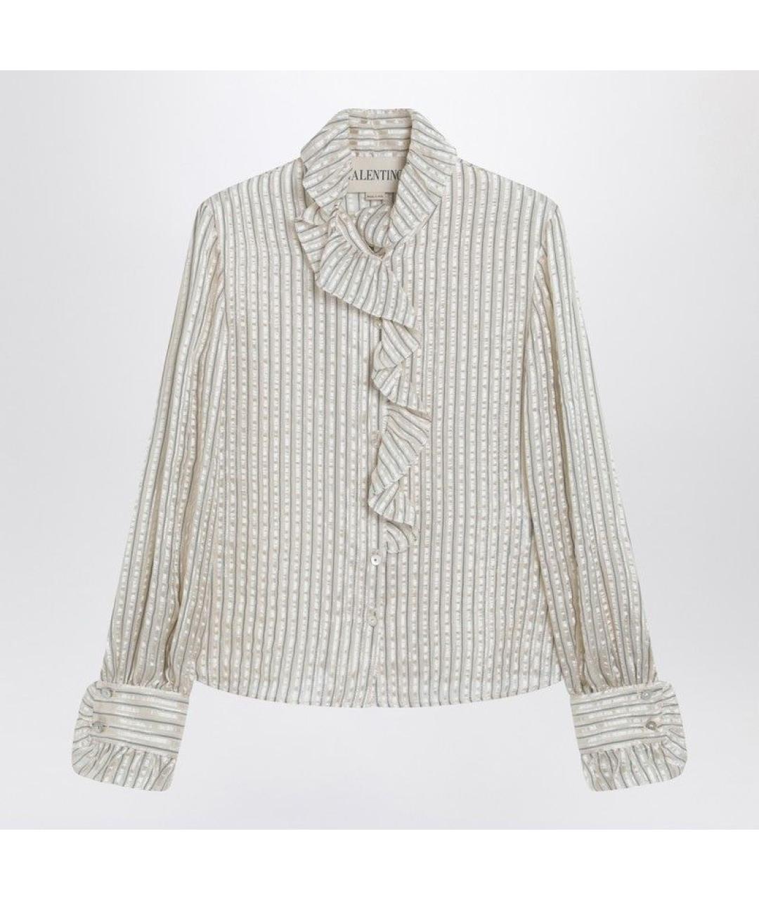 VALENTINO Бежевая шелковая блузы, фото 3