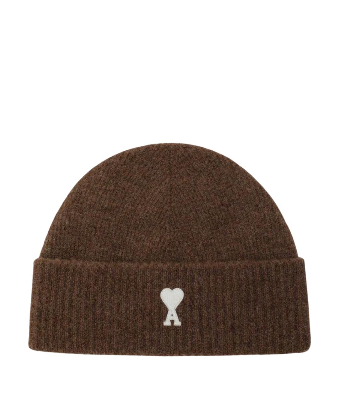 Ami Paris Коричневая шерстяная шапка, фото 1