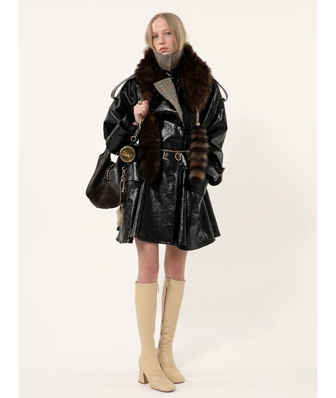 CHLOE Черное пальто, фото 4