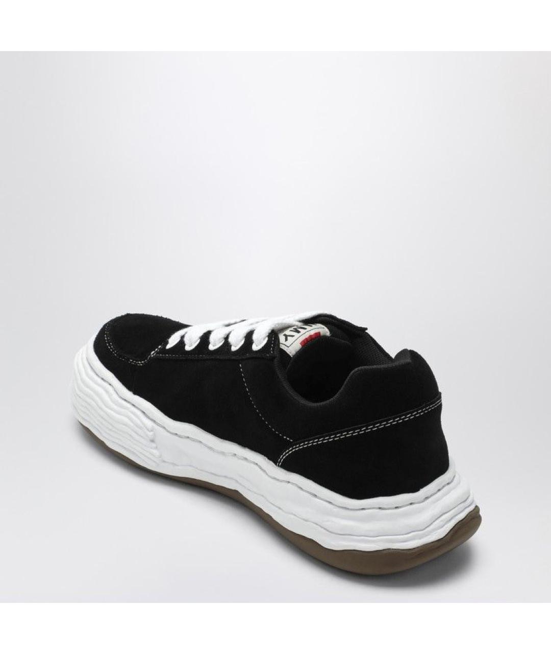 MAISON MIHARA YASUHIRO Черные замшевые низкие кроссовки / кеды, фото 3