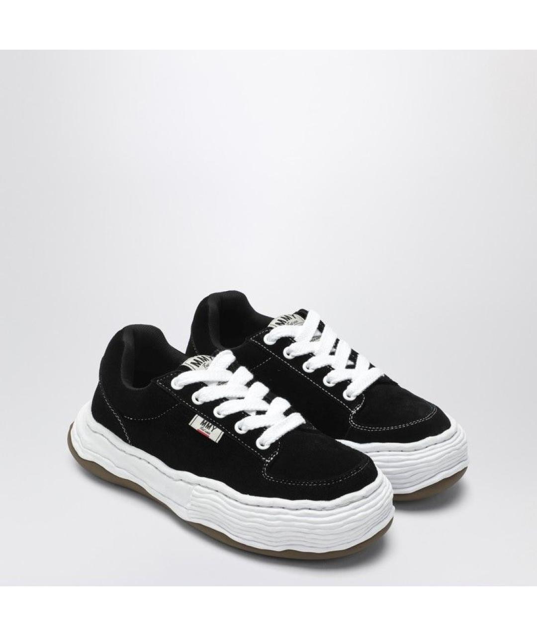 MAISON MIHARA YASUHIRO Черные замшевые низкие кроссовки / кеды, фото 2