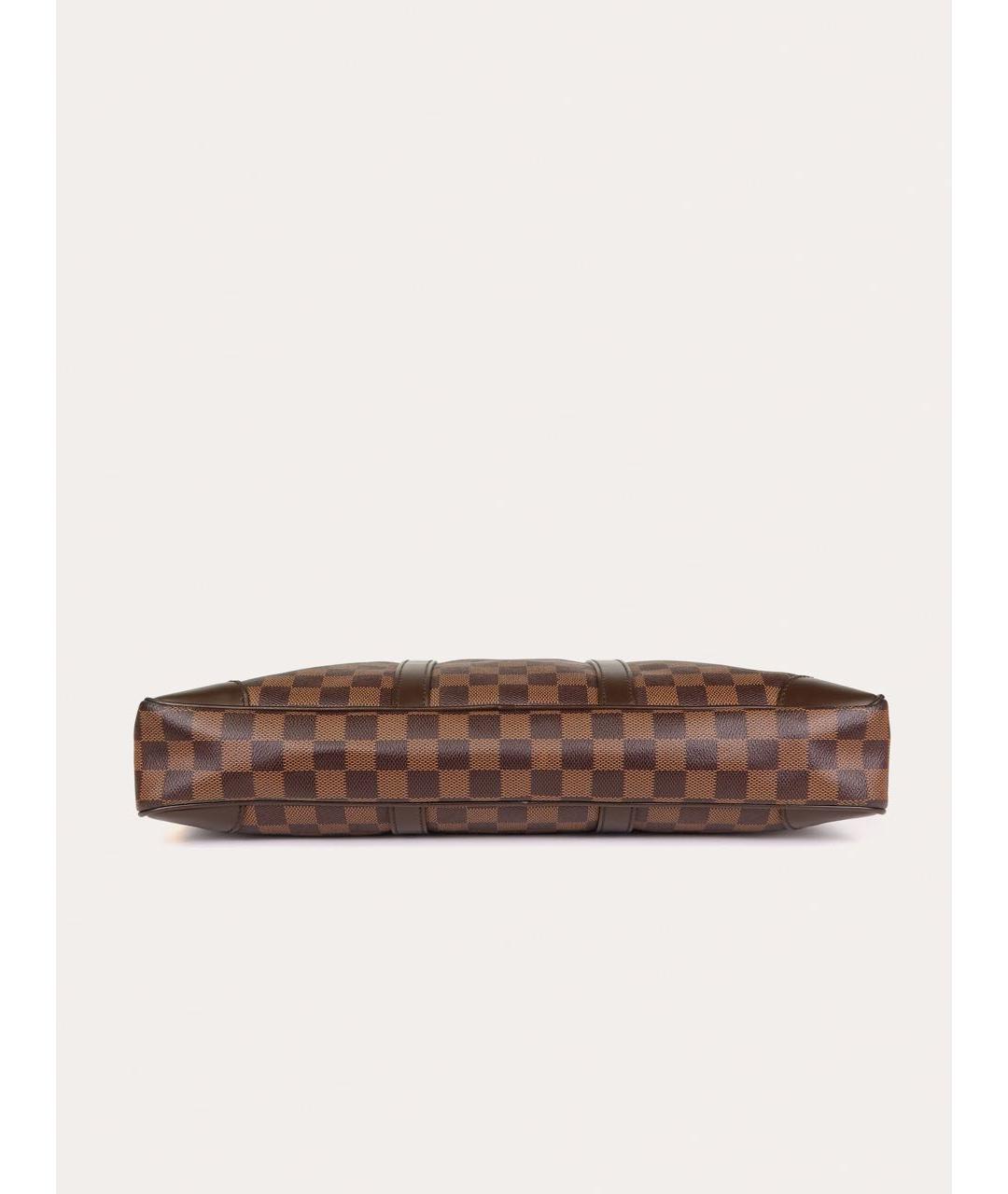 LOUIS VUITTON Коричневый кожаный портфель, фото 7